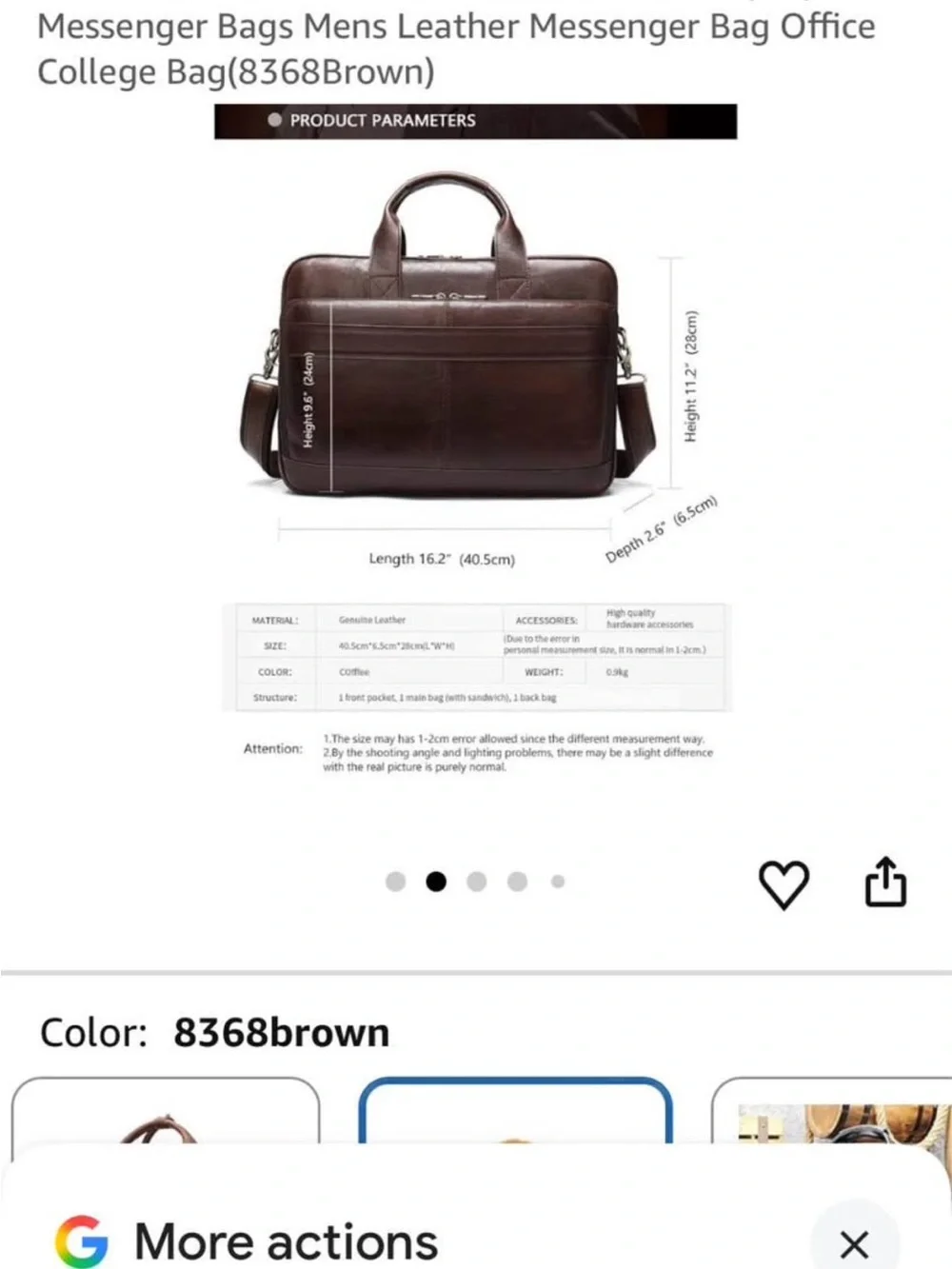 N/A leather briefcase